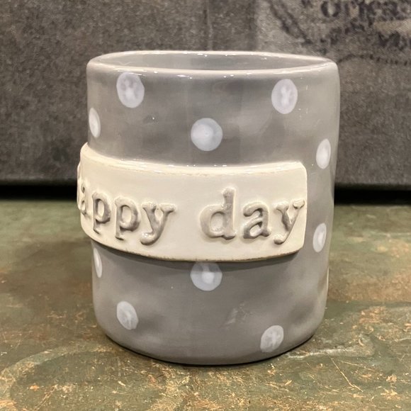 Mud Pie Oh Happy Day 16oz Ceramic Mug NWT - Picture 2 of 6